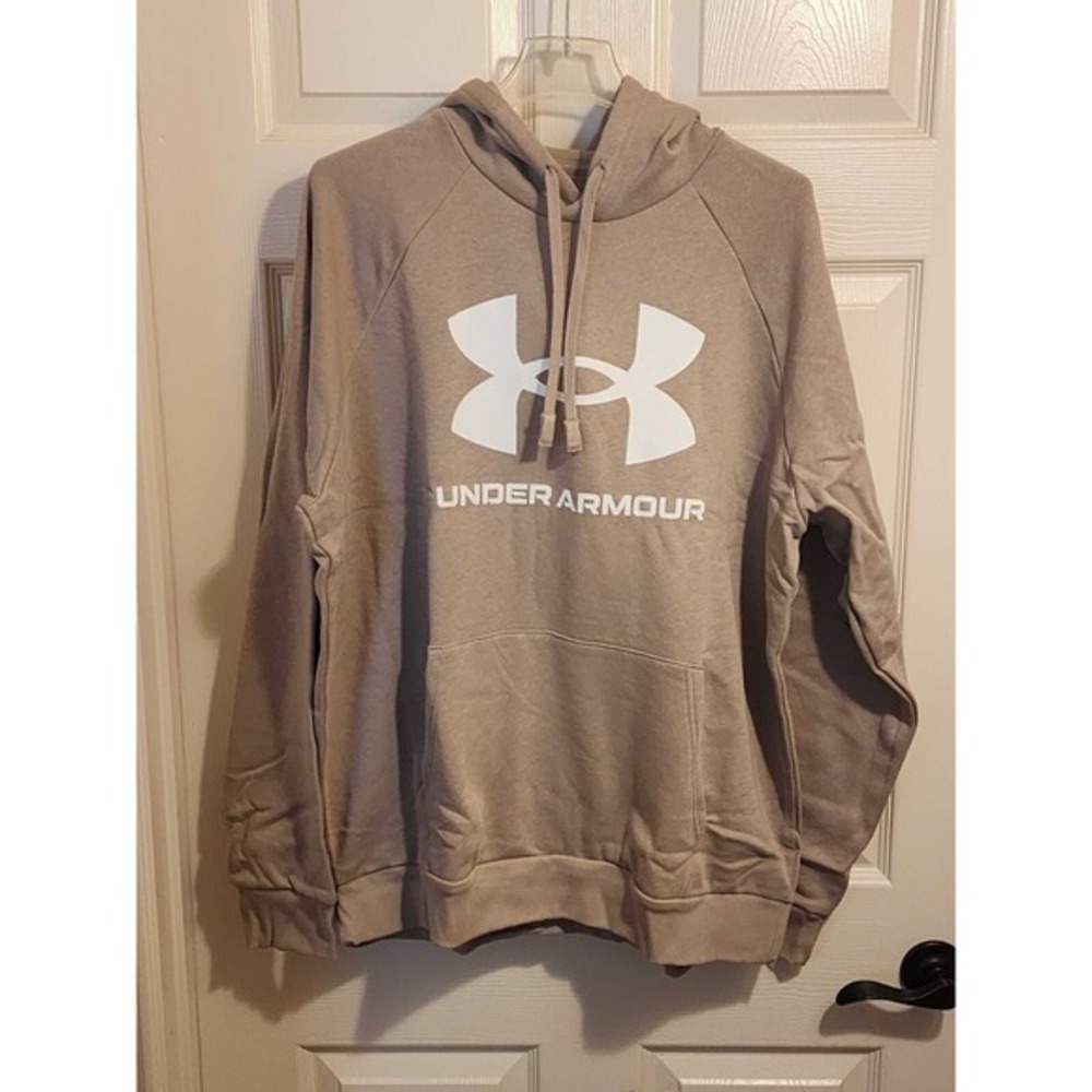 Under Armour Rival Fleece Logo Hoodie Sweatshirt Men's‎ L Sahara NWT 1379758-236